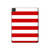 S2364 Red and White Striped Hard Case For iPad Pro 11 (2021,2020,2018, 3rd, 2nd, 1st)