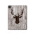 S2505 Reindeer Head Old Wood Texture Graphic Hard Case For iPad Pro 11 (2021,2020,2018, 3rd, 2nd, 1st)