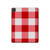 S3535 Red Gingham Hard Case For iPad Pro 11 (2021,2020,2018, 3rd, 2nd, 1st)