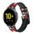 CA0213 Hanafuda Japanese Flower Card Leather & Silicone Smart Watch Band Strap For Samsung Galaxy Watch, Gear, Active