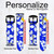 CA0253 Hawaiian Hibiscus Blue Pattern Leather & Silicone Smart Watch Band Strap For Samsung Galaxy Watch, Gear, Active