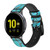 CA0406 Aqua Turquoise Gemstone Graphic Printed Leather & Silicone Smart Watch Band Strap For Samsung Galaxy Watch, Gear, Active
