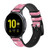 CA0472 Pink Flamingo Pattern Leather & Silicone Smart Watch Band Strap For Samsung Galaxy Watch, Gear, Active