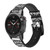 CA0191 Maori Tattoo Leather & Silicone Smart Watch Band Strap For Garmin Smartwatch
