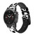 CA0498 Dog Paw Prints Leather & Silicone Smart Watch Band Strap For Garmin Smartwatch