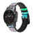 CA0627 Watercolor Mixing Leather & Silicone Smart Watch Band Strap For Garmin Smartwatch