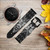 CA0673 Bandana Black Pattern Leather & Silicone Smart Watch Band Strap For Garmin Smartwatch