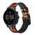 CA0105 Red Indian Leather & Silicone Smart Watch Band Strap For Fossil Smartwatch