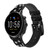 CA0368 Japanese Kimono Style Black Flower Pattern Leather & Silicone Smart Watch Band Strap For Fossil Smartwatch