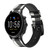 CA0464 Black and White Buffalo Check Pattern Leather & Silicone Smart Watch Band Strap For Fossil Smartwatch