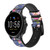 CA0644 Vintage Flower Pattern Leather & Silicone Smart Watch Band Strap For Fossil Smartwatch