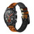 CA0179 Beautiful Brown Horse Leather & Silicone Smart Watch Band Strap For Wristwatch Smartwatch