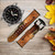 CA0179 Beautiful Brown Horse Leather & Silicone Smart Watch Band Strap For Wristwatch Smartwatch