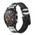 CA0343 Yin Yang Wood Graphic Printed Leather & Silicone Smart Watch Band Strap For Wristwatch Smartwatch