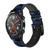 CA0527 Navy Blue Camo Camouflage Leather & Silicone Smart Watch Band Strap For Wristwatch Smartwatch