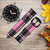 CA0573 Pink Plaid Pattern Leather & Silicone Smart Watch Band Strap For Wristwatch Smartwatch
