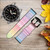 CA0798 Colorful Rainbow Pastel Leather & Silicone Smart Watch Band Strap For Wristwatch Smartwatch