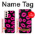 S2933 Pink Lips Kisses on Black Case For Samsung Galaxy S21 5G