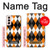 S3421 Black Orange White Argyle Plaid Case For Samsung Galaxy S21 5G