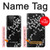 S2544 Japanese Kimono Style Black Flower Pattern Case For Samsung Galaxy S21 Ultra 5G