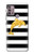 S2882 Black and White Striped Gold Dolphin Case For Motorola Moto G30, G20, G10