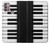 S3078 Black and White Piano Keyboard Case For Motorola Moto G30, G20, G10