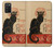 S2739 Chat Noir Black Cat Vintage Case For Samsung Galaxy A03S