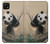 S2210 Panda Fluffy Art Painting Case For Samsung Galaxy A22 5G