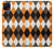 S3421 Black Orange White Argyle Plaid Case For Samsung Galaxy A22 5G
