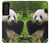 S1073 Panda Enjoy Eating Case For Samsung Galaxy S21 FE 5G