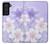 S2361 Purple White Flowers Case For Samsung Galaxy S21 FE 5G