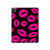 S2933 Pink Lips Kisses on Black Hard Case For iPad Pro 12.9 (2022, 2021, 2020, 2018), iPad Air 13 (2025, 2024)