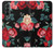 S3112 Rose Floral Pattern Black Case For Samsung Galaxy Z Fold 3 5G