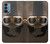 S2645 Vintage Brown Goggles Motorcycle Helmet Case For OnePlus Nord N200 5G