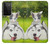 S3795 Grumpy Kitten Cat Playful Siberian Husky Dog Paint Case For Samsung Galaxy S21 Ultra 5G