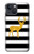 S2794 Black and White Striped Deer Gold Sparkles Case For iPhone 13 mini