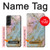 S3717 Rose Gold Blue Pastel Marble Graphic Printed Case For Samsung Galaxy S22 Plus