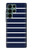 S2767 Navy White Striped Case For Samsung Galaxy S22 Ultra