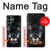 S2823 Black Wolf Blue Eyes Face Case For Samsung Galaxy S22 Ultra