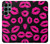 S2933 Pink Lips Kisses on Black Case For Samsung Galaxy S22 Ultra