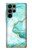S3399 Green Marble Graphic Print Case For Samsung Galaxy S22 Ultra