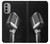 S1672 Retro Microphone Jazz Music Case For Motorola Moto G51 5G