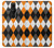 S3421 Black Orange White Argyle Plaid Case For Sony Xperia Pro-I