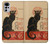 S2739 Chat Noir Black Cat Vintage Case For Motorola Moto G22
