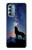 S3555 Wolf Howling Million Star Case For Motorola Moto G Stylus 5G (2022)