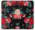 S3112 Rose Floral Pattern Black Case For Sony Xperia 10 IV