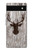 S2505 Reindeer Head Old Wood Texture Graphic Case For Google Pixel 6a