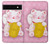 S3025 Pink Maneki Neko Lucky Cat Case For Google Pixel 6a