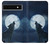 S3693 Grim White Wolf Full Moon Case For Google Pixel 6a S3693 Grim White Wolf Full Moon Case For Google Pixel 6a