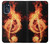 S0493 Music Note Burn Case For Motorola Moto G (2022)
